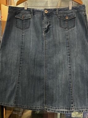 Westport Denim A-Line Skirt in Medium Blue